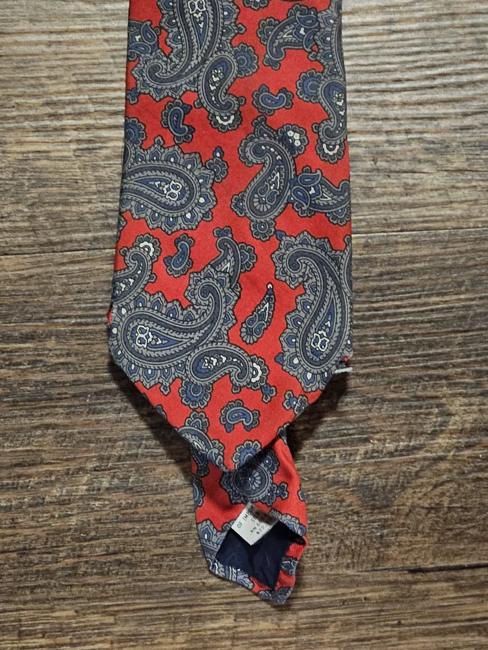 Red and Gray Paisley Slim Tie for Men